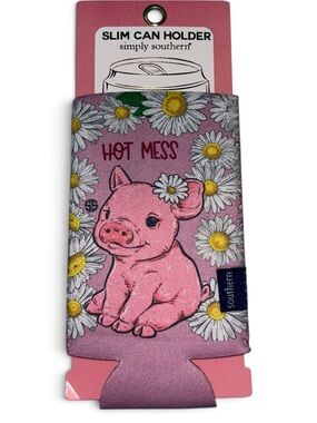 Simply Southern Pink Pig Daisy Slim Can Holder